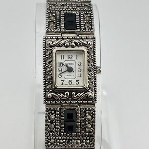 Futura‎ Marcasite Tank Watch Women 20mm Case 7" Band- New Battery